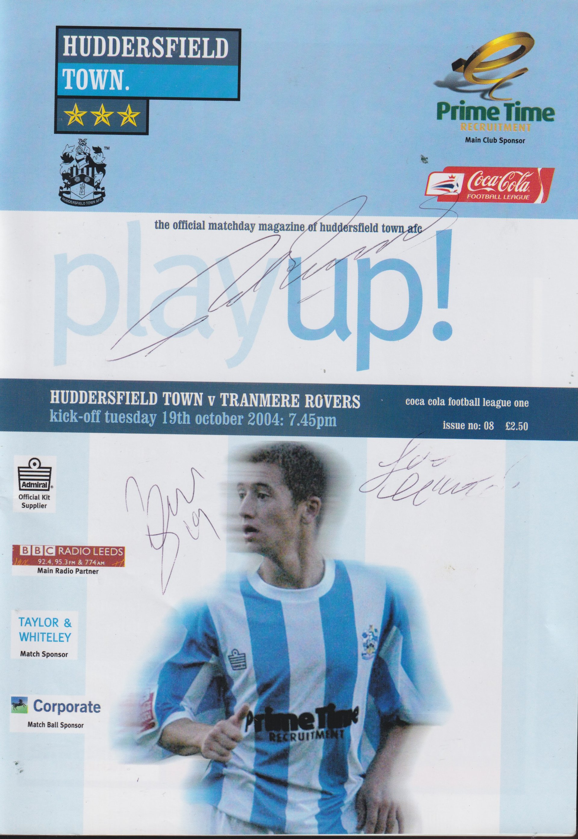 Huddersfield Town v Tranmere Rovers match programme